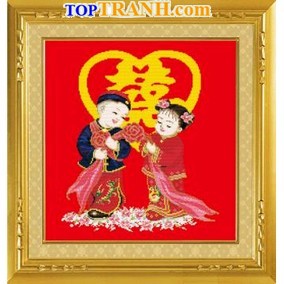 Tranh thêu tiên đồng ngọc nữ